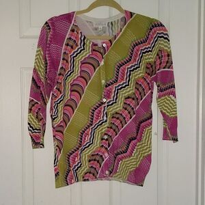 Joseph A. Multicolor cardigan sweater Sz M